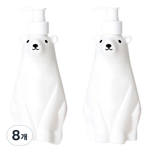 칠린 뿌꼼 펌프 디스펜서 리필용기 450ml, 화이트, 8개