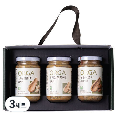 올가홀푸드 유기농 넛스프레드 220g 3종 선물세트, 3세트