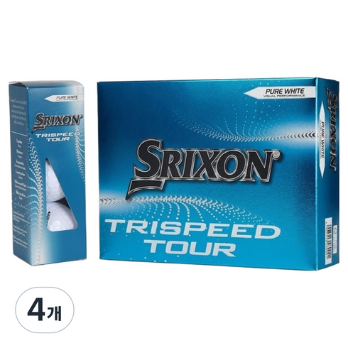 스릭슨 던롭코리아 TRISPEED 투어 골프공 3피스, 퓨어화이트, 4개, 12개입