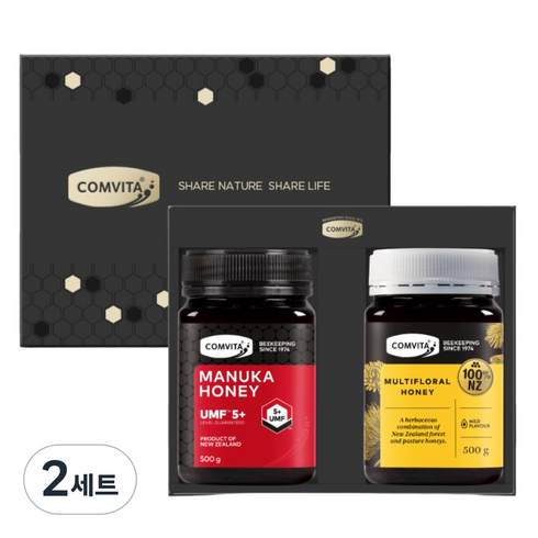 콤비타 UMF5+마누카꿀 & 야생화꿀 선물세트, 1kg, 2세트