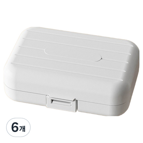 리치쌀봉 간편한 요일별약통 케이스 7칸 화이트 L 10.8 x 7.8 x 3.5 cm, 6개