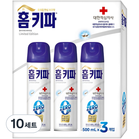 홈키파 대한적십자사 제로 에어졸 살충제 3p, 10세트, 1.5L