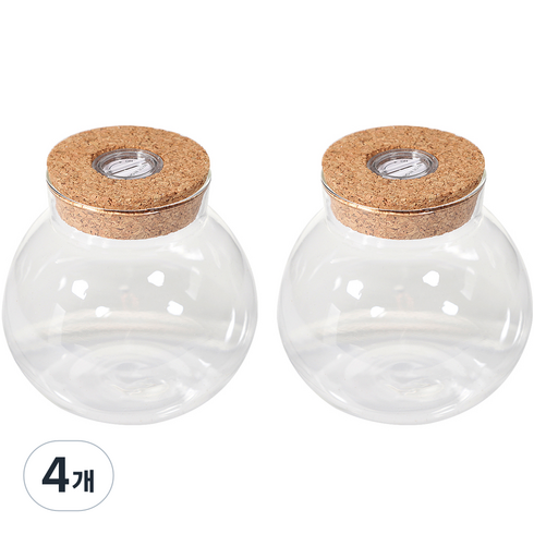 LED 볼단지 테라리움 화분 350ml, 4개