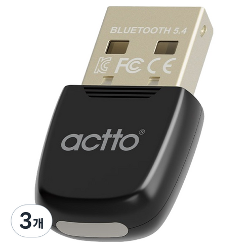 엑토 리얼텍 칩셋 무선 USB 블루투스 5.4 동글, BTR-08, 블랙, 3개