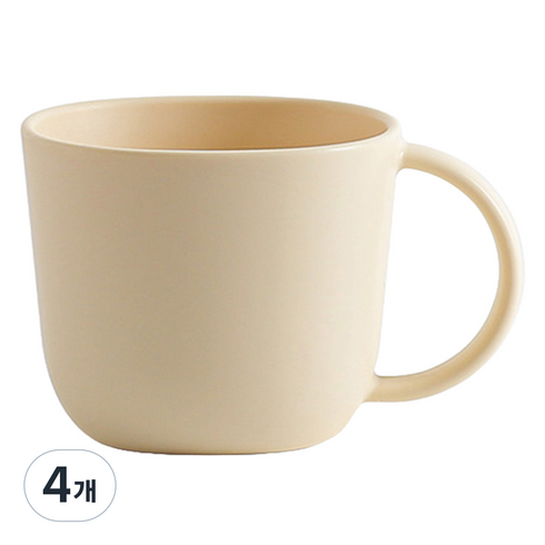 탁가온 아동용 네모 에코젠 컵, 옐로우, 4개, 320ml