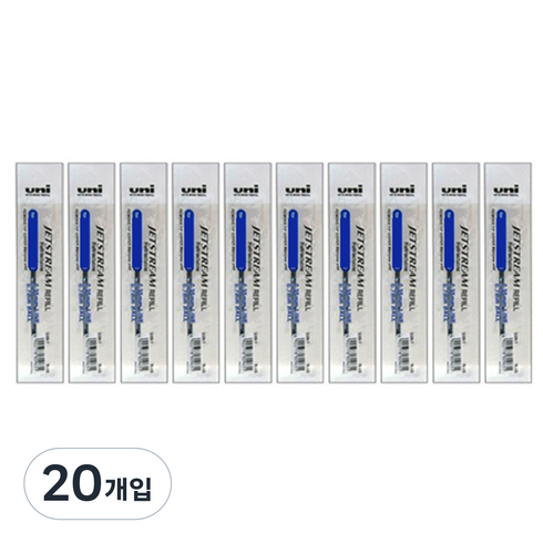 유니 제트스트림 전용 리필심 0.7mm SXR-7, 블루, 20개