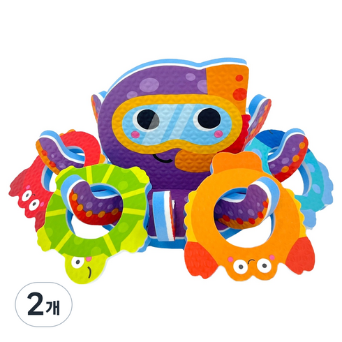 투칸 목욕놀이 스티커 문어놀이 Octopus Interactive, 혼합색상, 2개