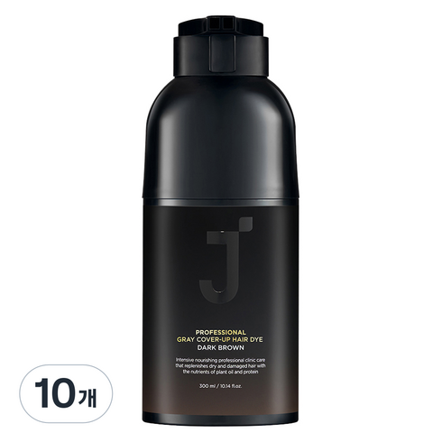 제이숲 프로페셔널 커버업 새치 염모제 300ml, 다크브라운, 10개