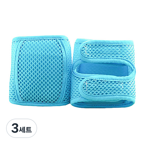 유아 메쉬쿠션 무릎보호대, 블루, 3세트