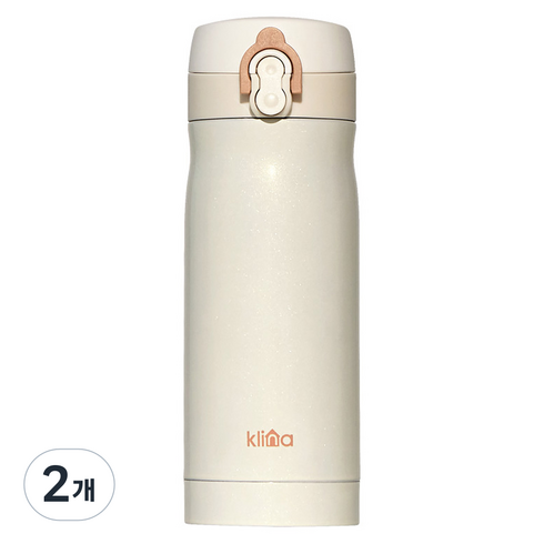 클리나 원터치 보온보냉 텀블러, 아이보리, 350ml, 2개