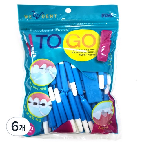 위덴 향기 치간칫솔 L, 1.4mm, 100개입, 6개