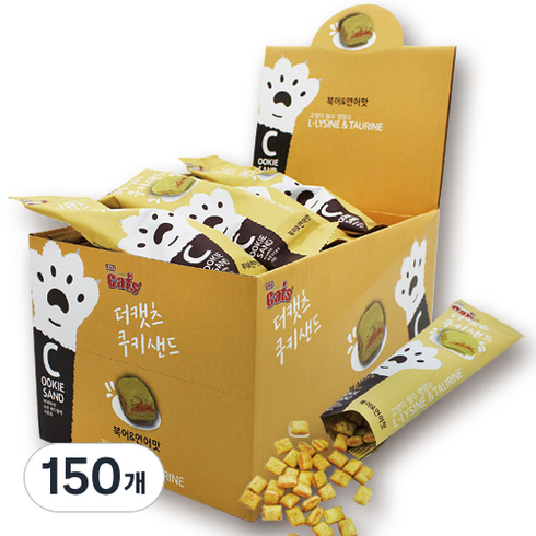더캣츠 쿠키샌드 고양이간식, 북어&연어, 20g, 150개