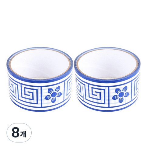 레트로 인테리어 DIY 장식 롤 테이프 15m, G 블루(미로), 8개