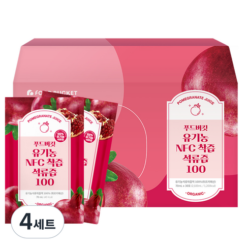 푸드버킷 유기농 NFC 착즙 석류즙 100, 70ml, 120개