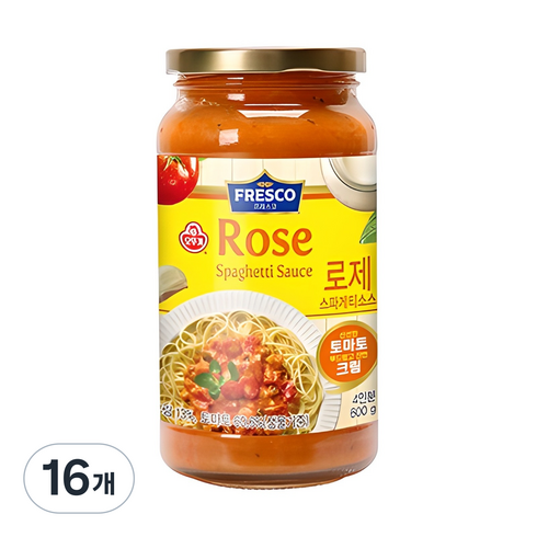 오뚜기프레스코 로제 스파게티 소스, 600g, 16개