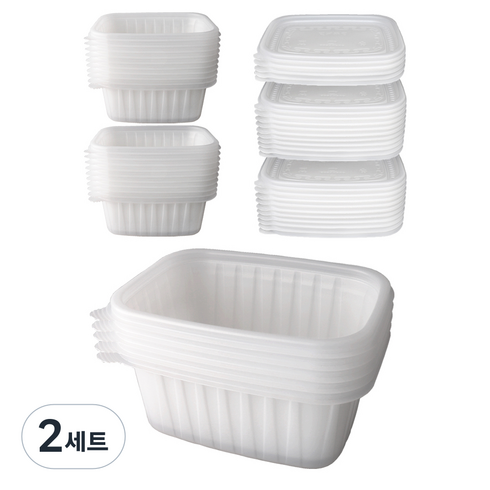 블룸엣홈 사각 죽용기 반투명 특대 세트, 25개입, 2세트