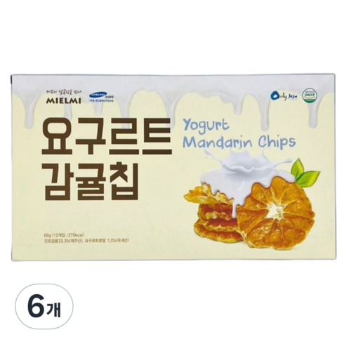 미엘미 요구르트 감귤칩 박스형, 6개, 66g