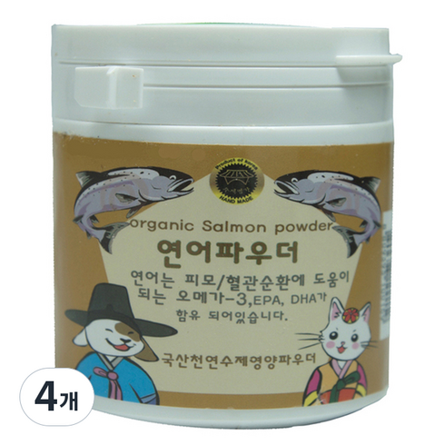 수제명가 반려동물 웰펫 연어파우더 영양제, 피부/피모, 100g, 4개