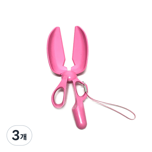 DM 알럽펫 강아지용 야외 가위모양 대변 집게, 핑크, 3개