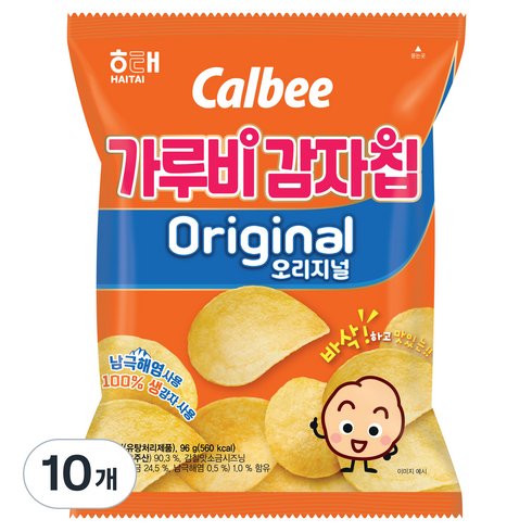 가루비 감자칩 오리지널, 96g, 10개