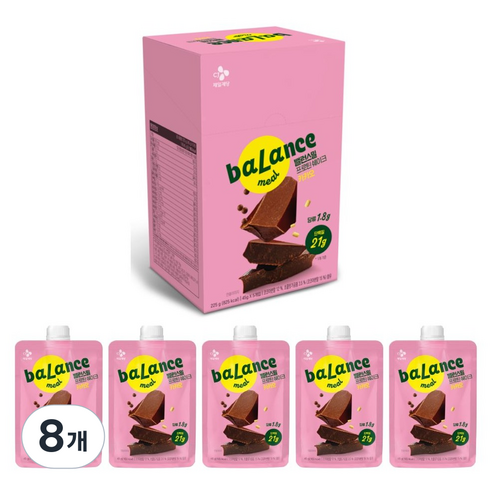 CJ제일제당 밸런스밀 프로틴 쉐이크 카카오 5p, 8개, 45ml