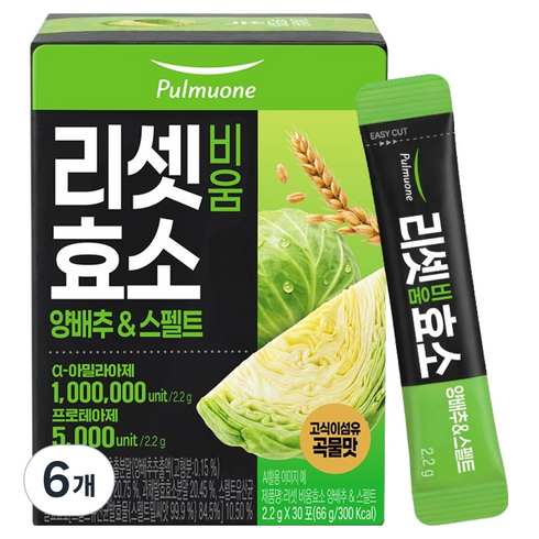 풀무원 리셋 비움효소 양배추&스펠트 30p, 66g, 6개