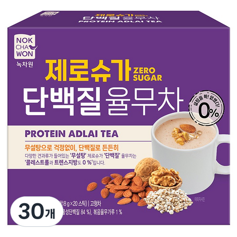 녹차원 제로슈가 단백질 율무차, 30개, 20개입, 18g