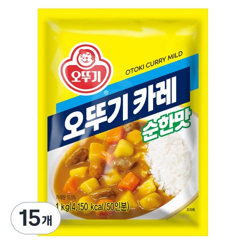 오뚜기 카레 순한맛, 1kg, 15개