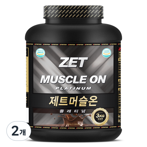 제트리션 제트머슬온 플래티넘 더블초코, 3kg, 2개