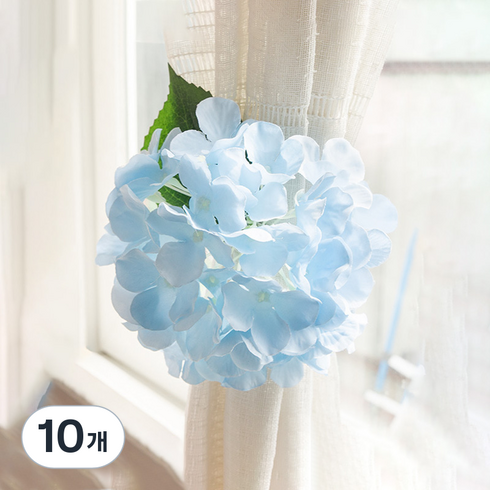 플라워트리 수국 커튼집게 15cm, 라이트블루, 10개