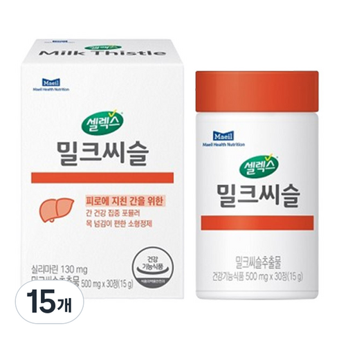 셀렉스 밀크씨슬 15g, 15개, 30정