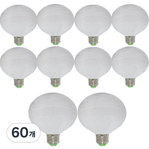 가온엘이디 LED 12W 숏타입 볼전구 화이트 10p, 전구색, 60개