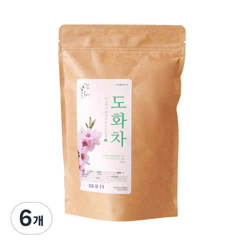 우리꽃연구소 도화차 삼각티백, 500mg, 40개입, 6개