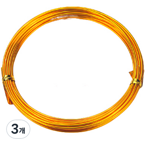마다꾸미 에나벨 공예철사 1.5mm x 5m, 07 주황색, 3개