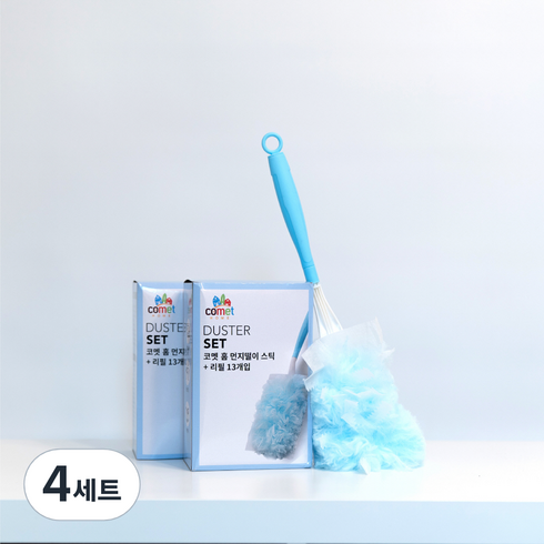 코멧 홈 먼지떨이 스틱 + 리필13개, 혼합색상, 4세트