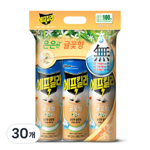 에프킬라 에어로졸 귤꽃향, 500ml, 30개