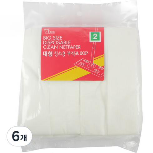 선우랜드 프리미엄 정전기 청소포 60매, 6개