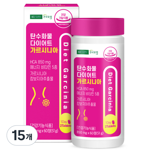 건국유업 탄수화물 다이어트 가르시니아 60p, 60정, 15개