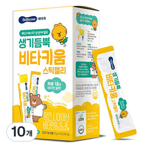 베베쿡 생기듬뿍 비타키움 스틱젤리 14p, 280g, 10개