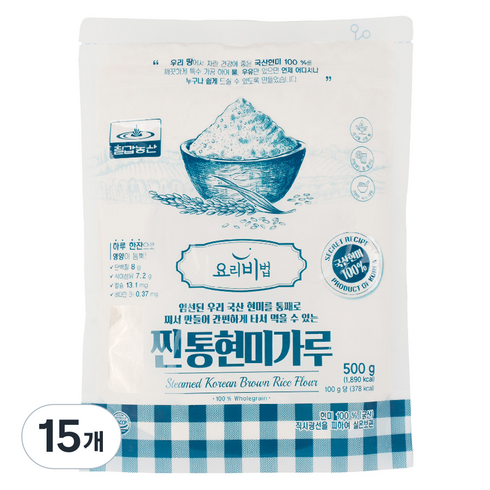 칠갑농산 찐 통현미가루, 15개, 500g