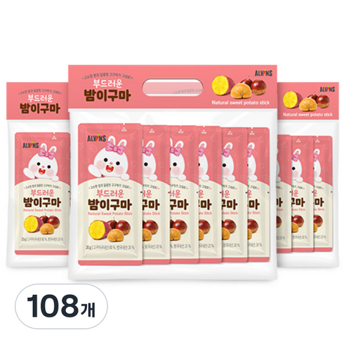 엘빈즈 부드러운 밤이구마 말랭이, 고구마, 108개, 20g
