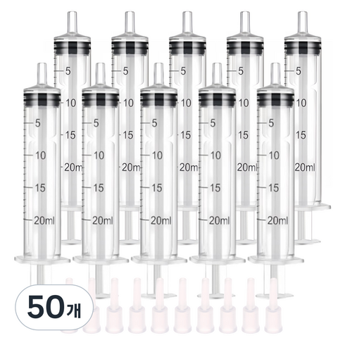 다온셀렉트 무한잉크 충전 석션팁 포함 석션주사기 20ml, 혼합색상, 50개