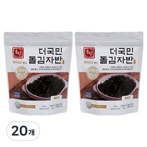 더국민 현미유 돌김자반, 40g, 20개