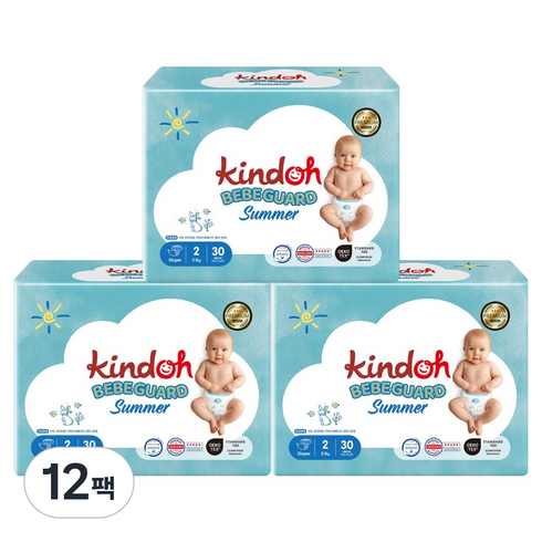 킨도 프리미엄 베베가드 썸머 밴드형 기저귀 남여공용, 360매, 2단계
