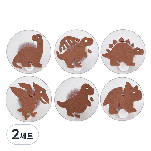 캐스비 아트스쿨 점보스탬프 공룡 세트, 브라운, 2세트