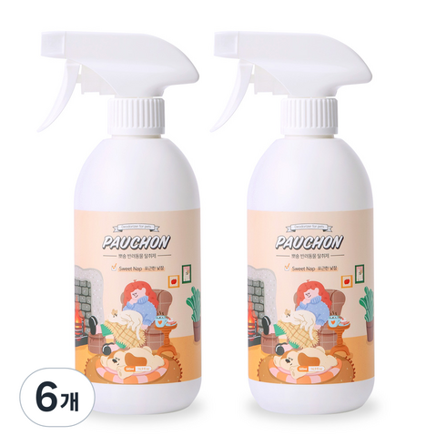 뽀숑하우스 반려동물 탈취제 포근한 낮잠, 500ml, 6개