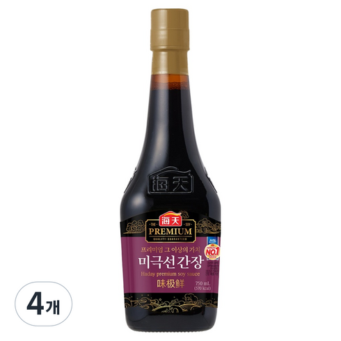 해천 사조대림 미극선 간장, 750ml, 4개