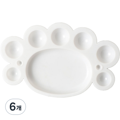 블루스토머 물감 파레트 꽃게형 화이트 17 x 24 cm, 8칸, 6개