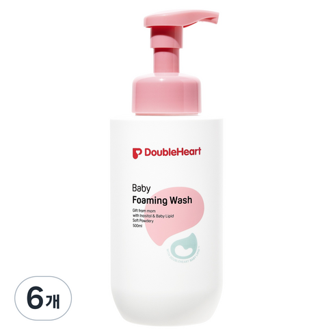 더블하트 베이비 포밍워시 소프트파우더리향, 500ml, 6개