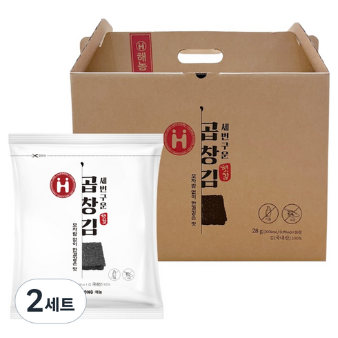 해농 세번구운 곱창김 선물세트 28g x 10p, 2세트